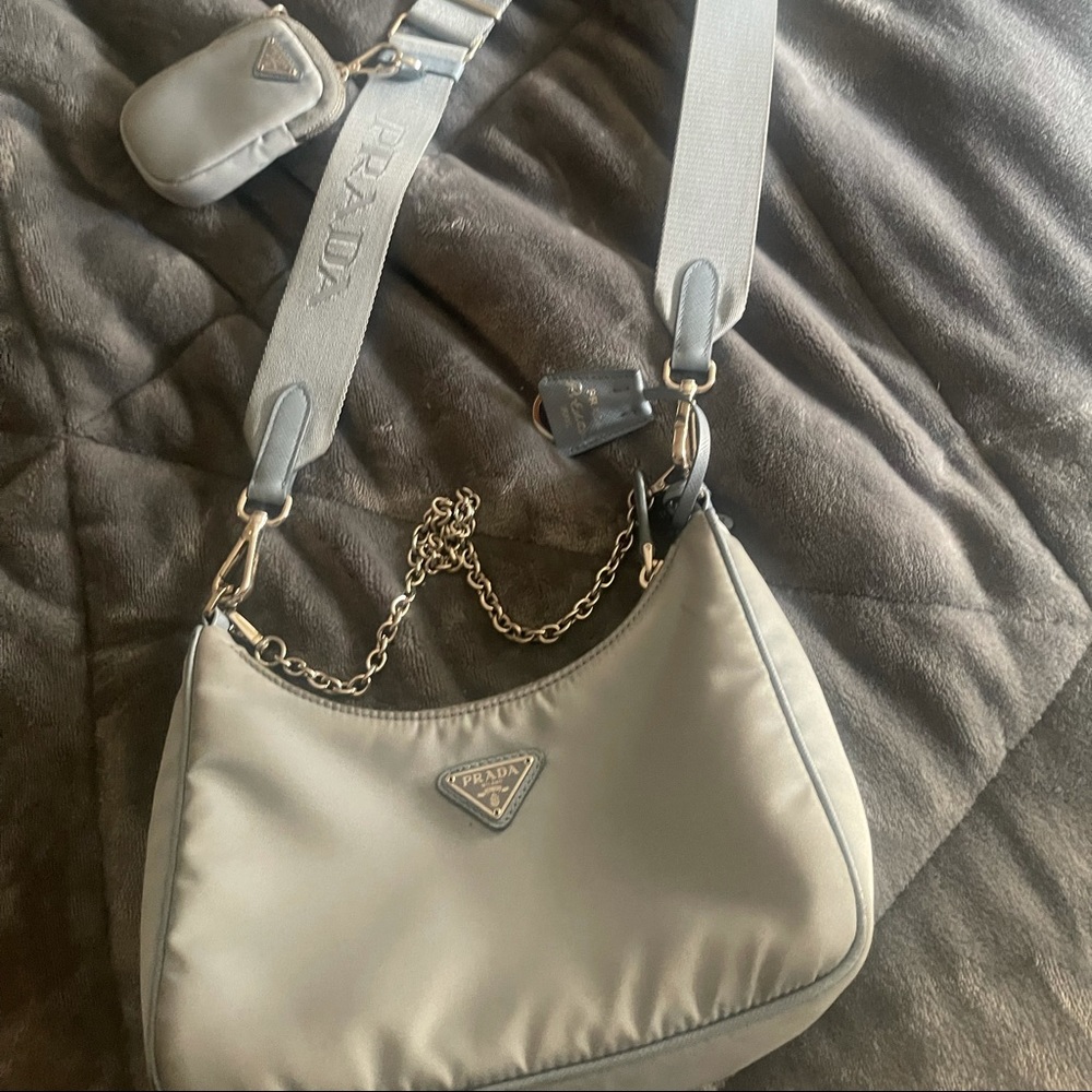 Prada Re-Edition Nylon Bag in Baby Blue
